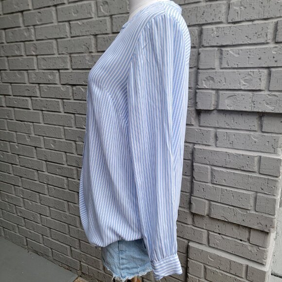 H&M Womens Blue and White Striped Tunic Size 2 100% Viscose - Picture 5 of 15